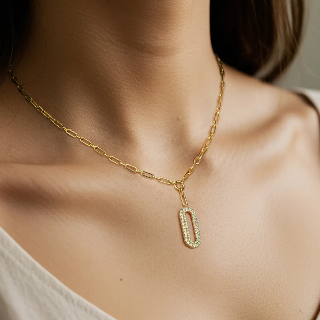 Solène Pendant Paperclip Necklace