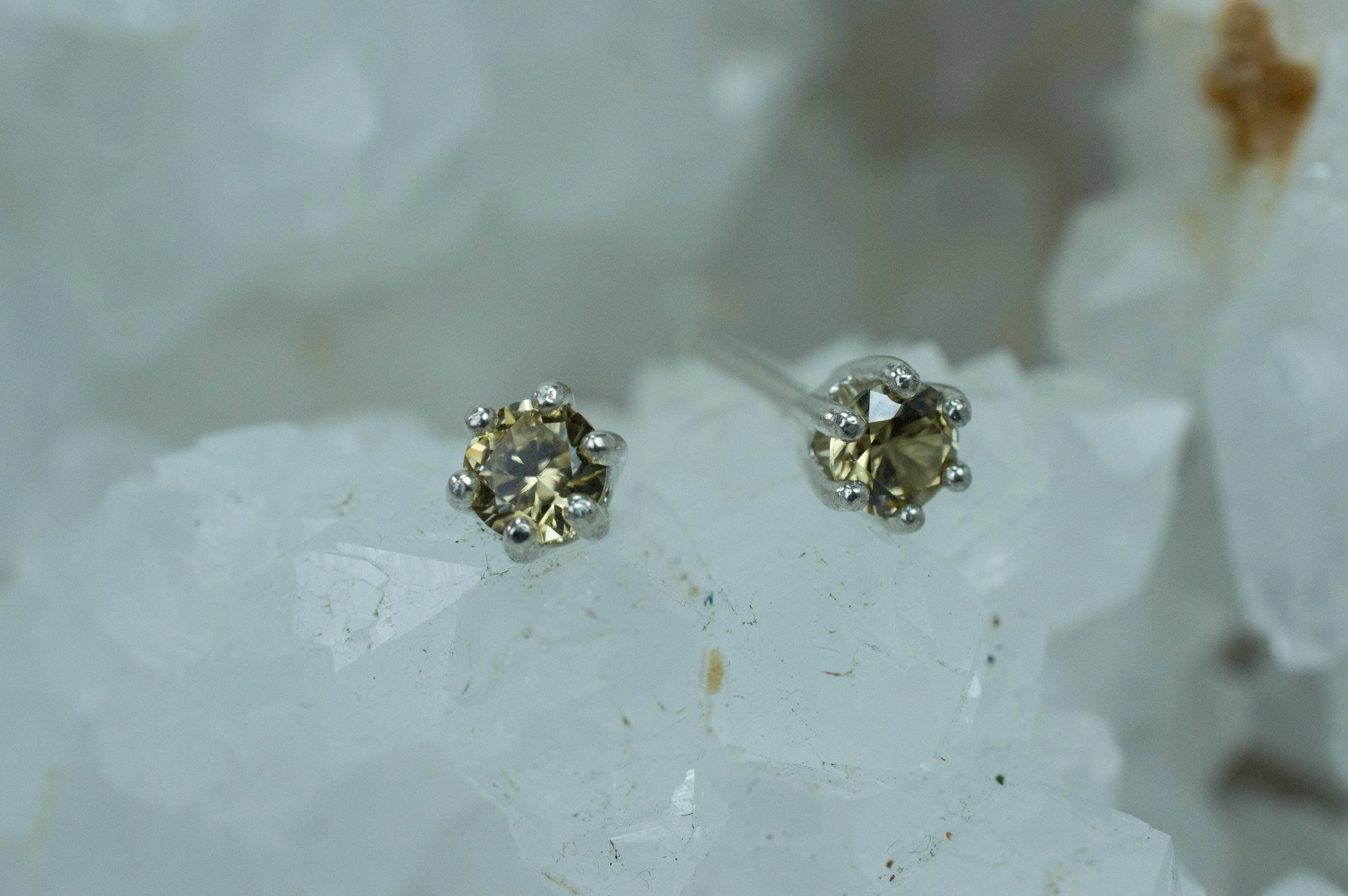 Yellow Zircon Earrings; Genuine Untreated Tanzania Zircon; 0.715cts