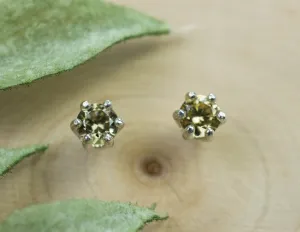 Yellow Zircon Earrings; Genuine Untreated Tanzania Zircon; 0.715cts
