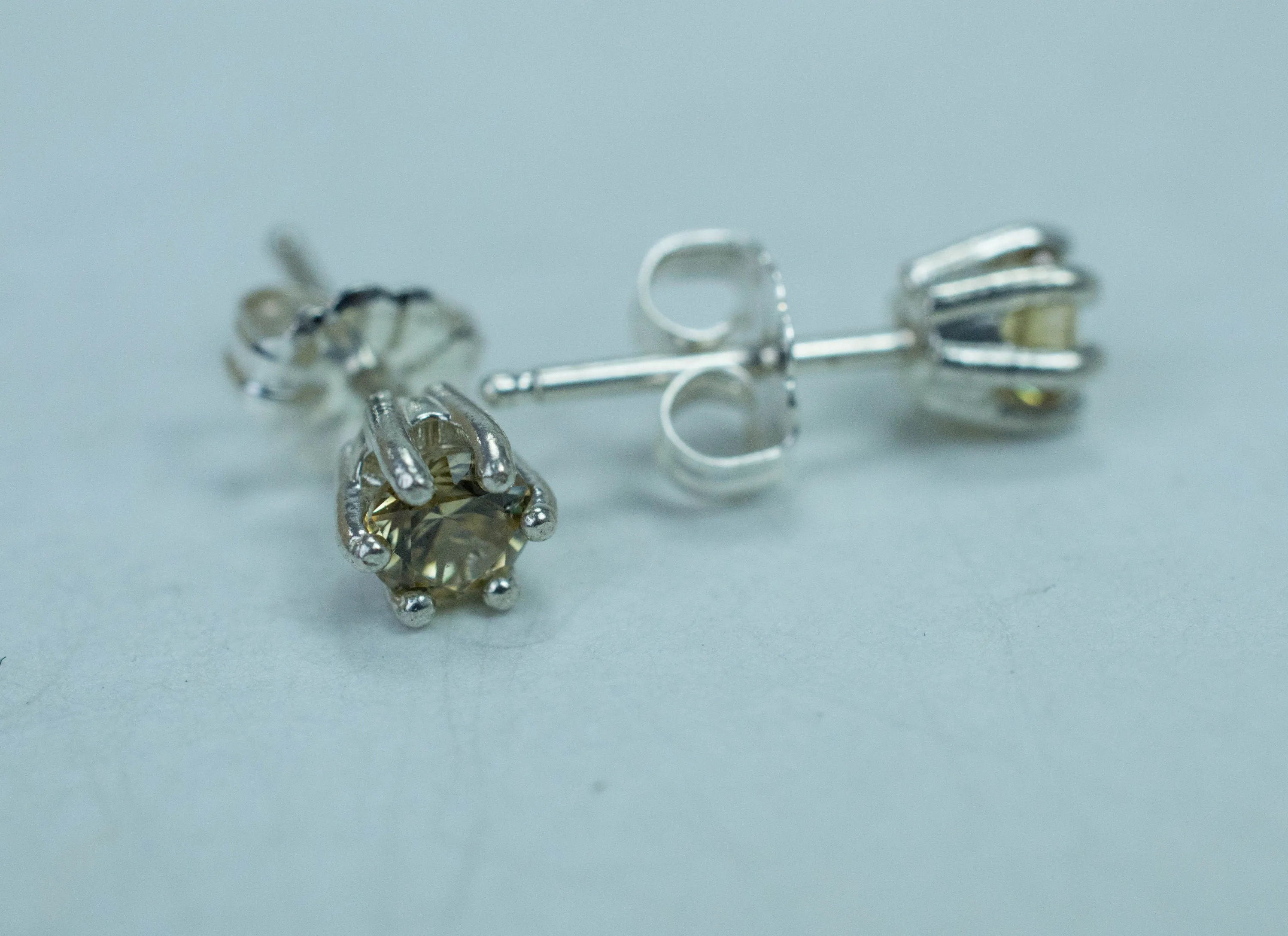 Yellow Zircon Earrings; Genuine Untreated Tanzania Zircon; 0.715cts