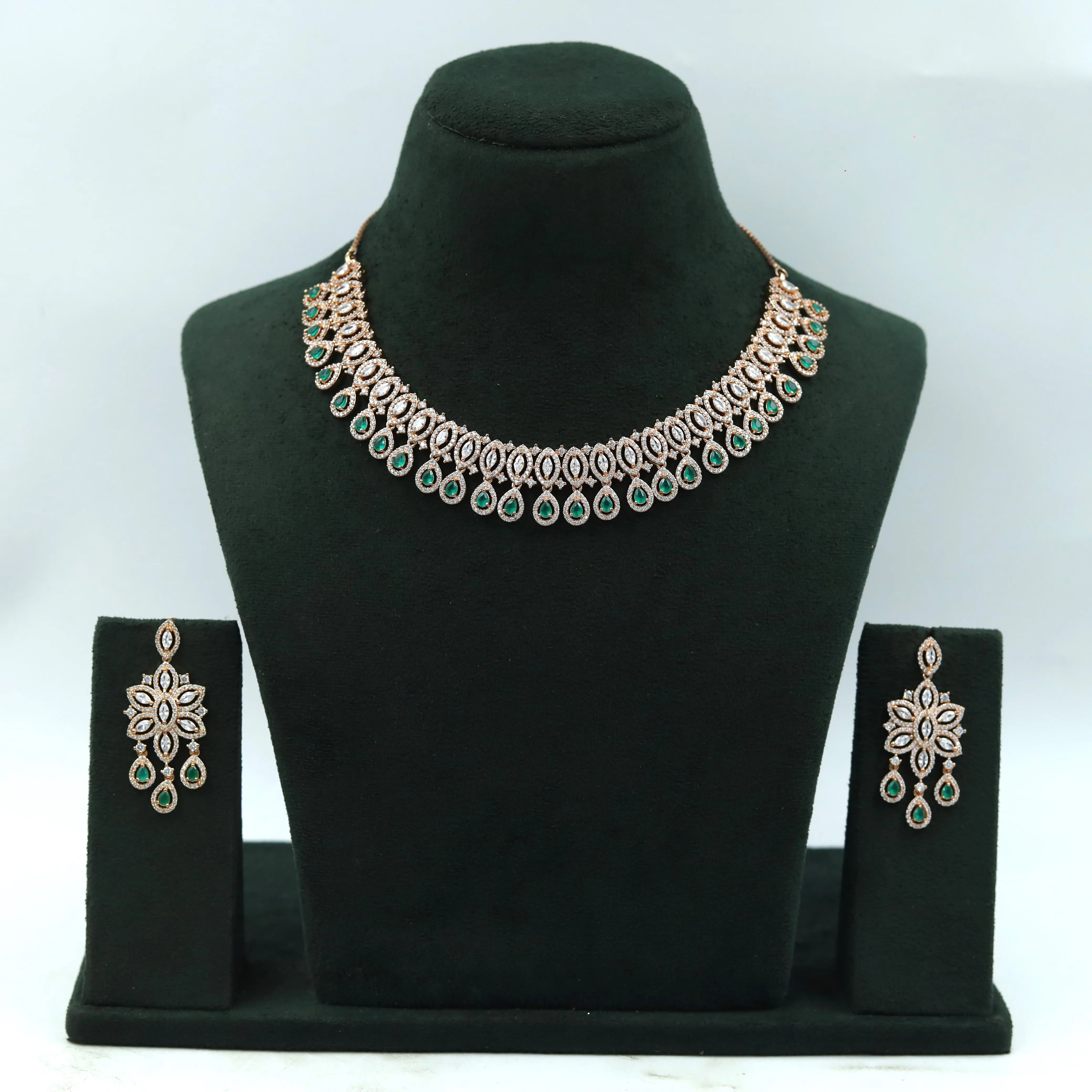 Zircon/AD Necklace Set 1186-69
